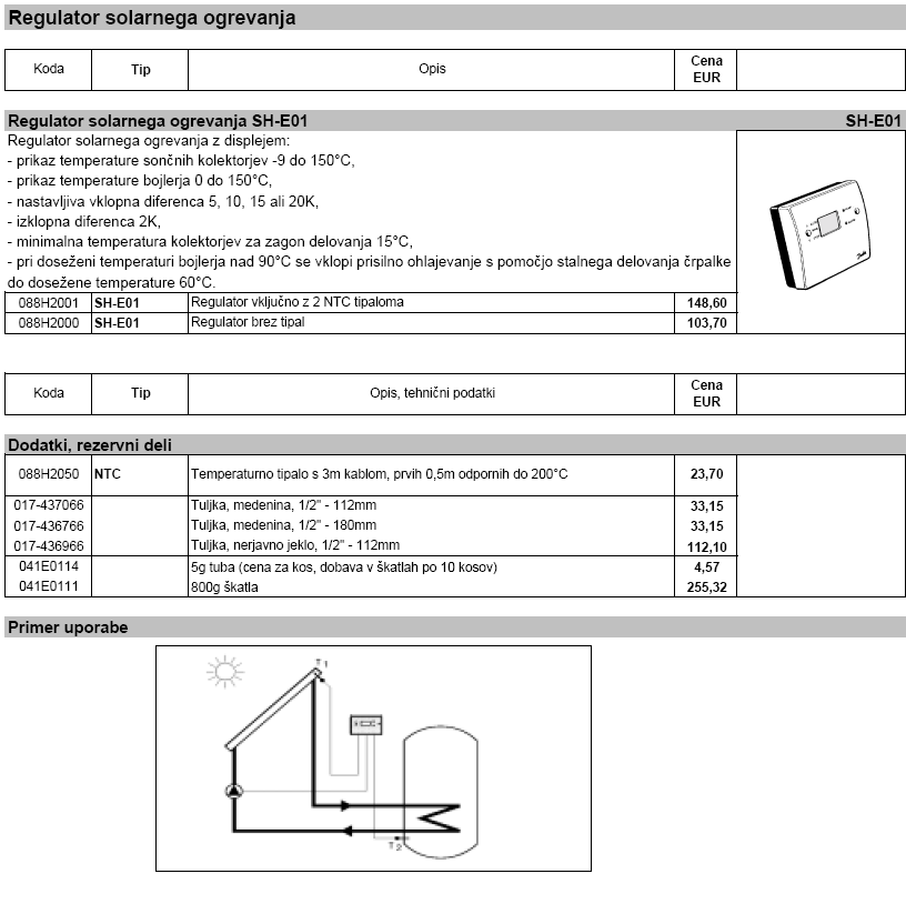 Regulator solarnega ogrevanja